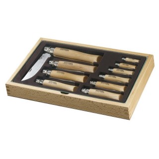 Vitrine 10 couteaux Opinel Inox
