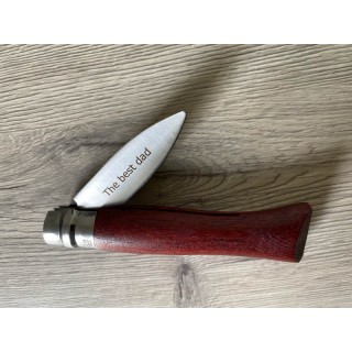 Couteau OPINEL® à huîtres Opinel n°9 lame acier inox et manche bois avec  marquage laser inclus dans le prix indiqué